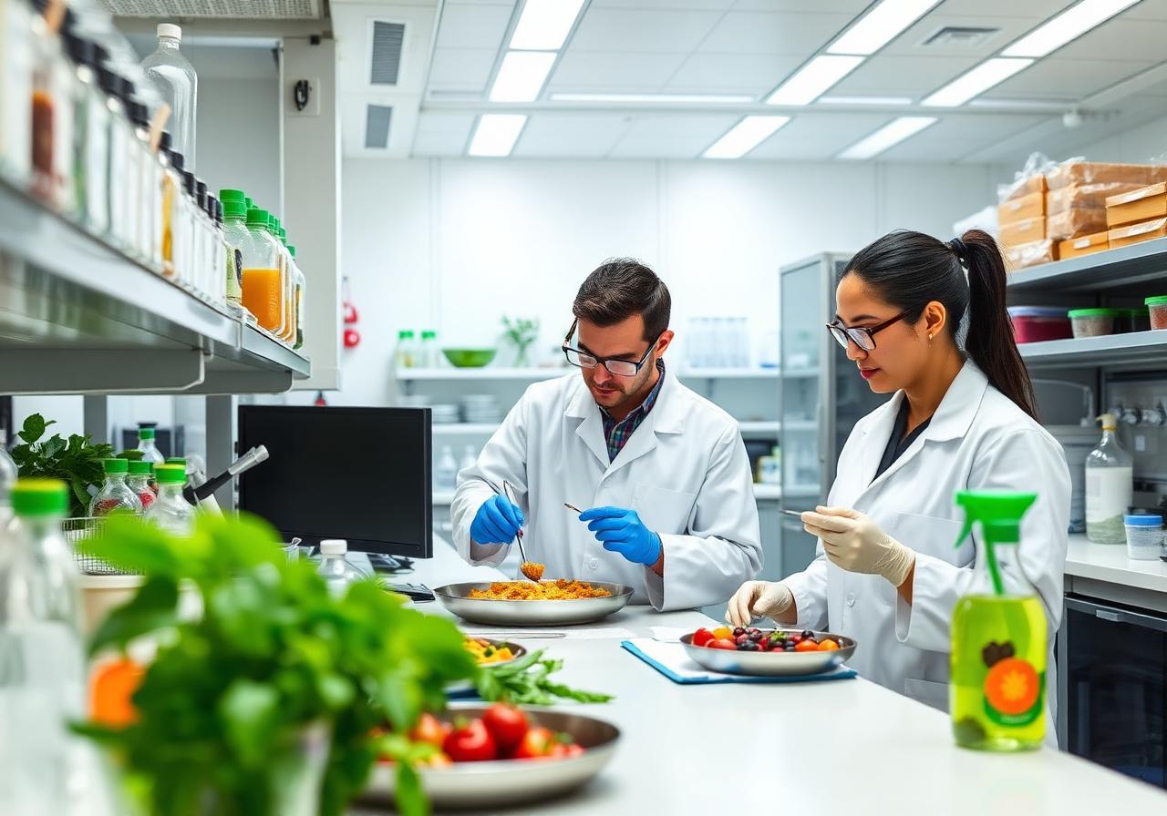 Scientists working in a flavour laboratory